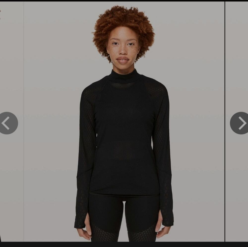 Lululemon Lab Geo Long Sleeve Sheer Mesh Black Small
